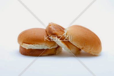 View Of Burger Buns Arranged In A Row